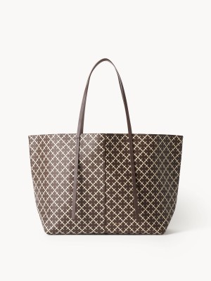 By Malene Birger Abi Printed Tote Tassen Bruin | BE_BB46081