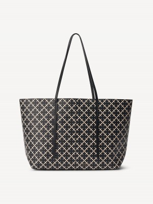 By Malene Birger Abigail Printed Tote Tassen Zwart | BE_BB13524