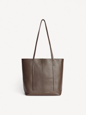 By Malene Birger Abilso Leather Tote Tassen Koffie | BE_BB17401