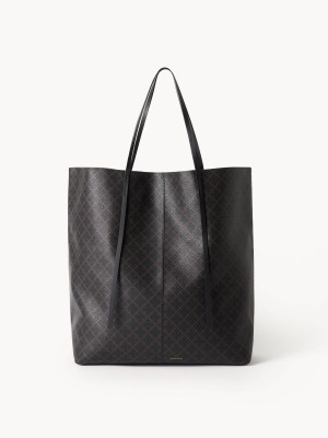 By Malene Birger Abrille Printed Tote Tassen Donker | BE_BB95220