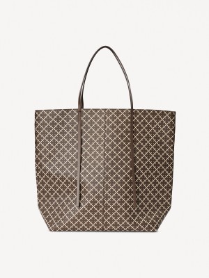 By Malene Birger Abrille Printed Tote Tassen Bruin | BE_BB41814