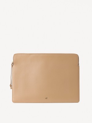 By Malene Birger Aya Leather Laptop Case Andere Accessoires Sand | BE_BB59098