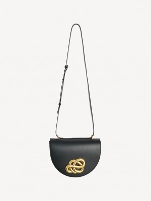 By Malene Birger Cebella Leather Shoulder Tassen Zwart | BE_BB65235