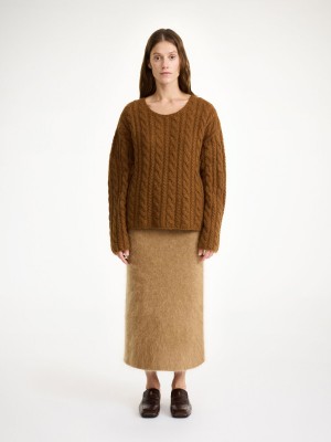 By Malene Birger Cierra Cable-knit Sweater Gebreide Kleding Bison | BE_BB49152