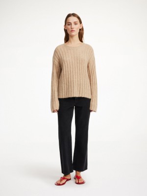 By Malene Birger Cierra Ribbed Sweater Gebreide Kleding Beige | BE_BB55066