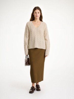 By Malene Birger Cimone Cable-knit Sweater Gebreide Kleding Oyster Gray | BE_BB69796