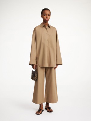 By Malene Birger Derris Organic Cotton Overhemd Shitake | BE_BB20394