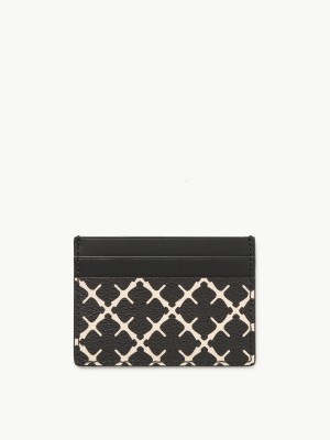 By Malene Birger Elia Printed Cardholder Portemonnees & Kaarthouders Zwart | BE_BB90071