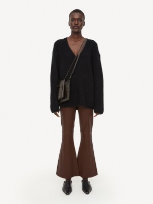 By Malene Birger Evyline Cropped Leather Broek Chestnut | BE_BB56149