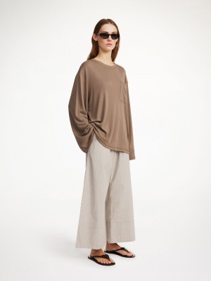 By Malene Birger Fayeh Oversized Longsleeve Topjes Shitake | BE_BB66873