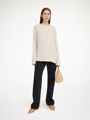 By Malene Birger Fayeh Oversized Longsleeve Topjes Oyster Gray | BE_BB22593