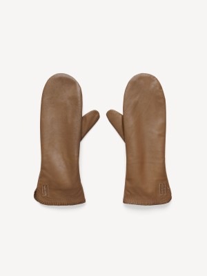 By Malene Birger Ginnyl Leather Mittens Andere Accessoires Shitake | BE_BB73335