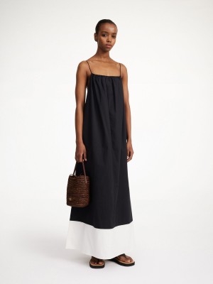 By Malene Birger Lanney Organic Cotton Maxi Jurk Zwart Wit | BE_BB42145