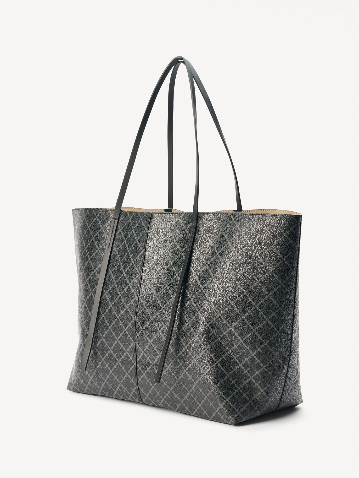 By Malene Birger Abi Printed Tote Tassen Charcoal | BE_BB19735