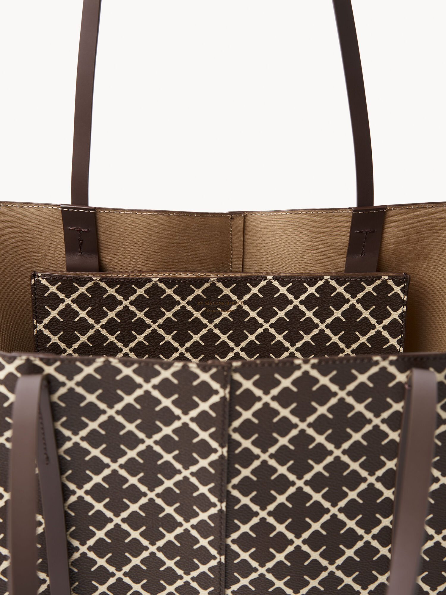 By Malene Birger Abi Printed Tote Tassen Bruin | BE_BB46081