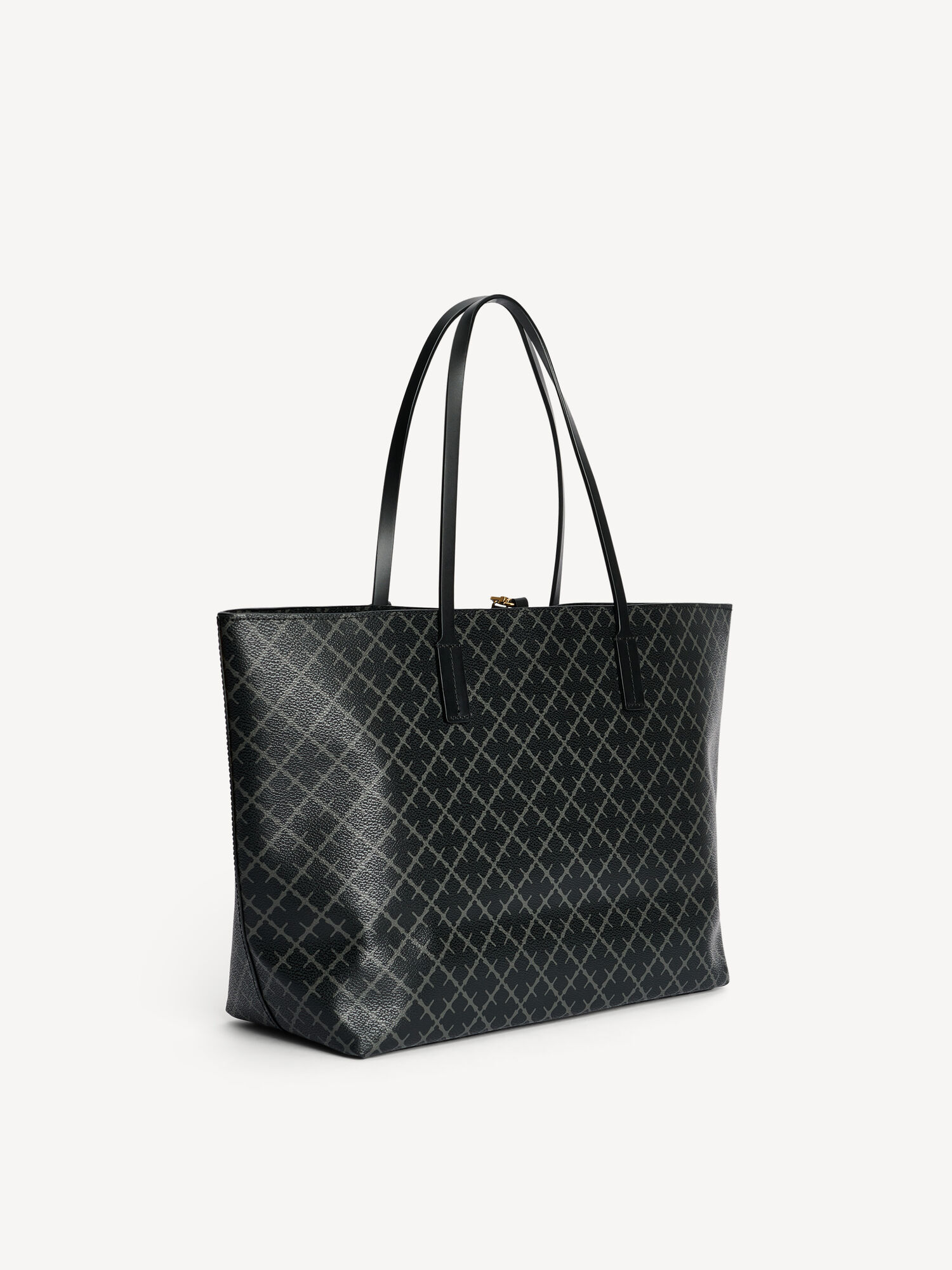 By Malene Birger Abigail Printed Tote Tassen Charcoal | BE_BB46381