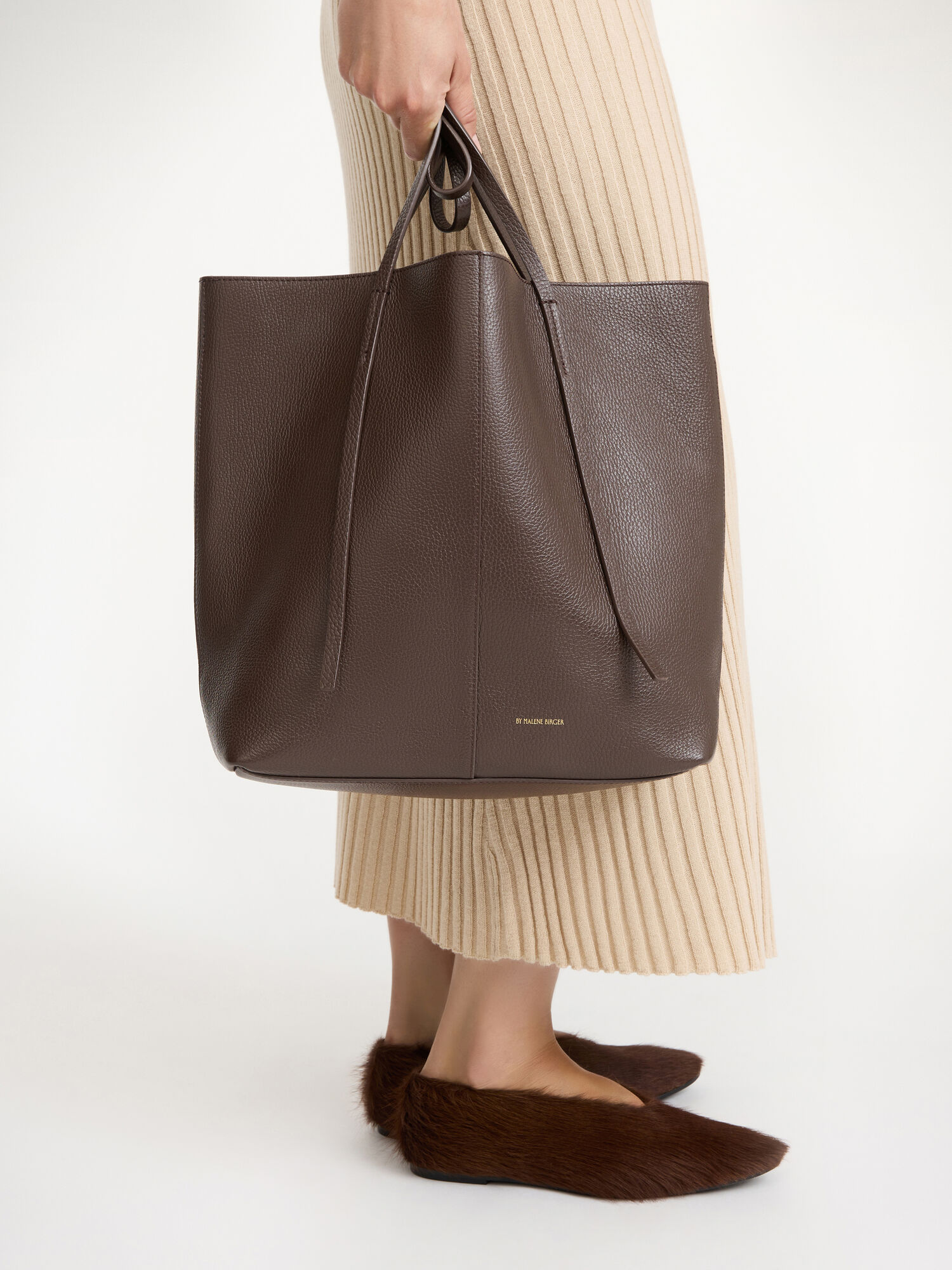 By Malene Birger Abilso Leather Tote Tassen Koffie | BE_BB17401