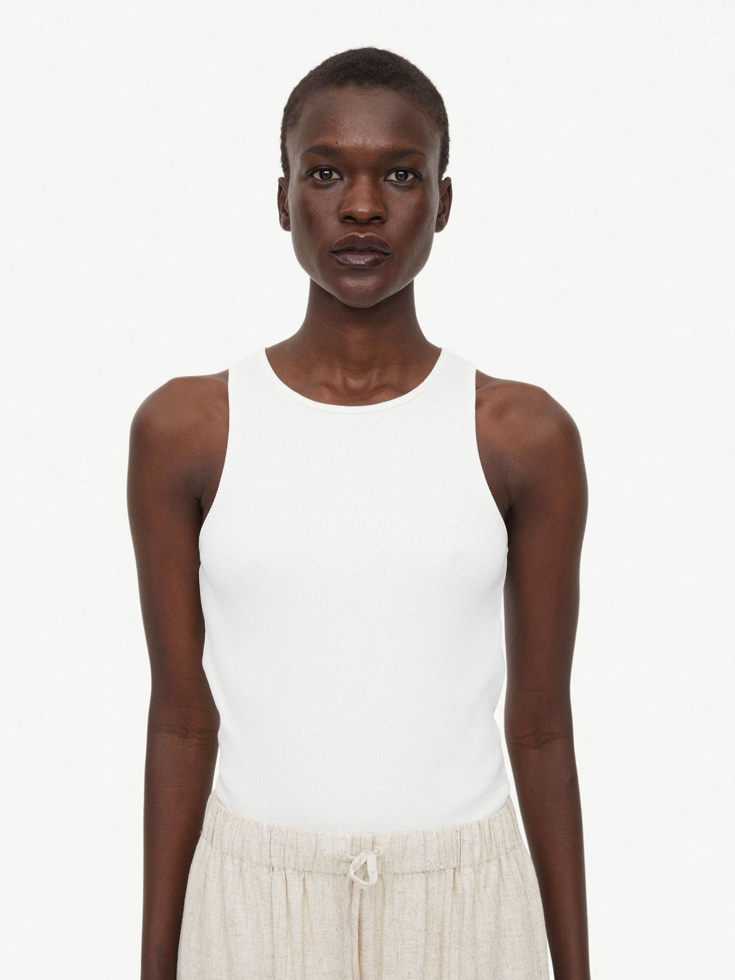 By Malene Birger Amani Tank Topjes Wit | BE_BB22529