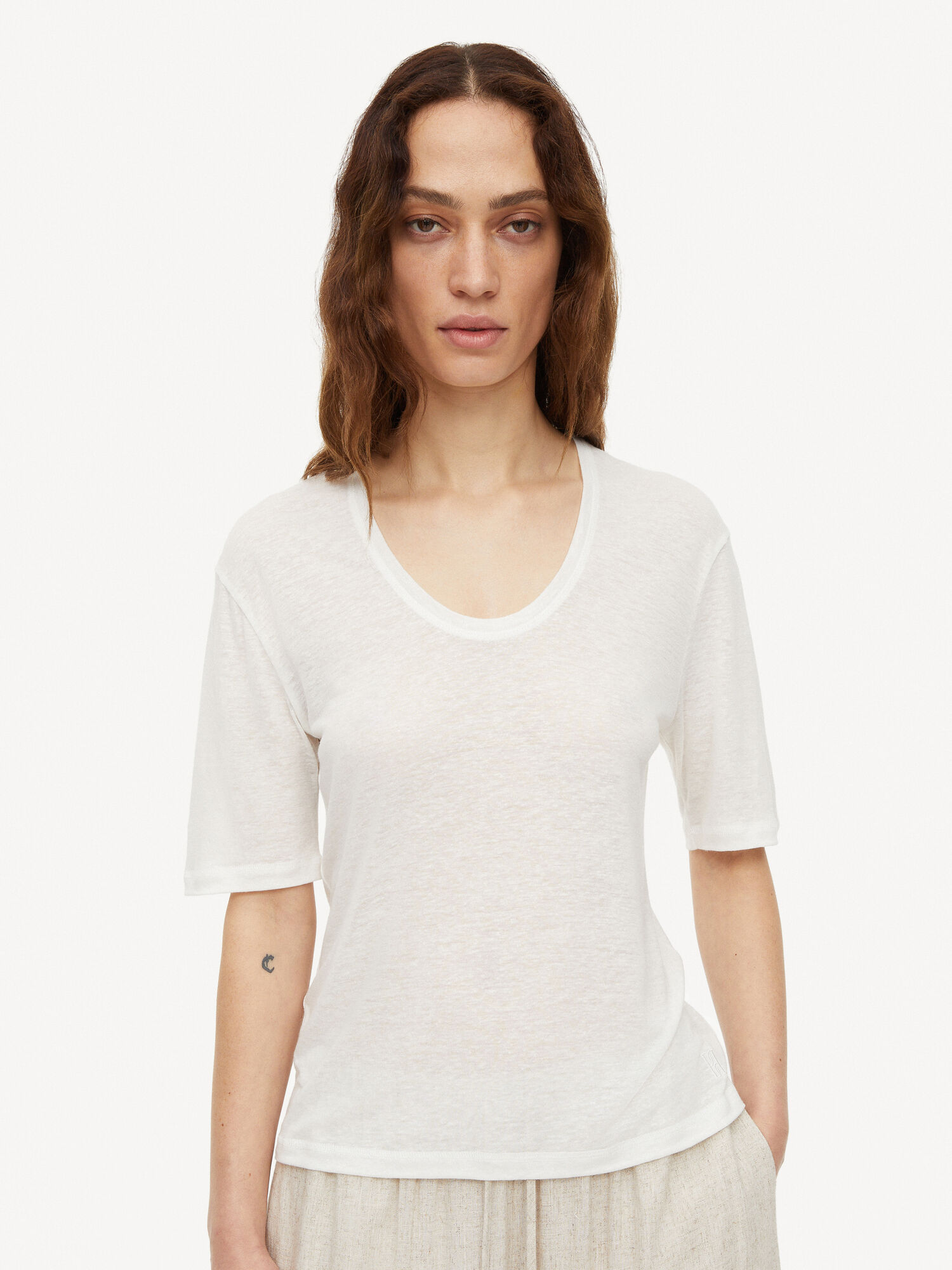 By Malene Birger Amaringa T-shirt Topjes Wit | BE_BB93673