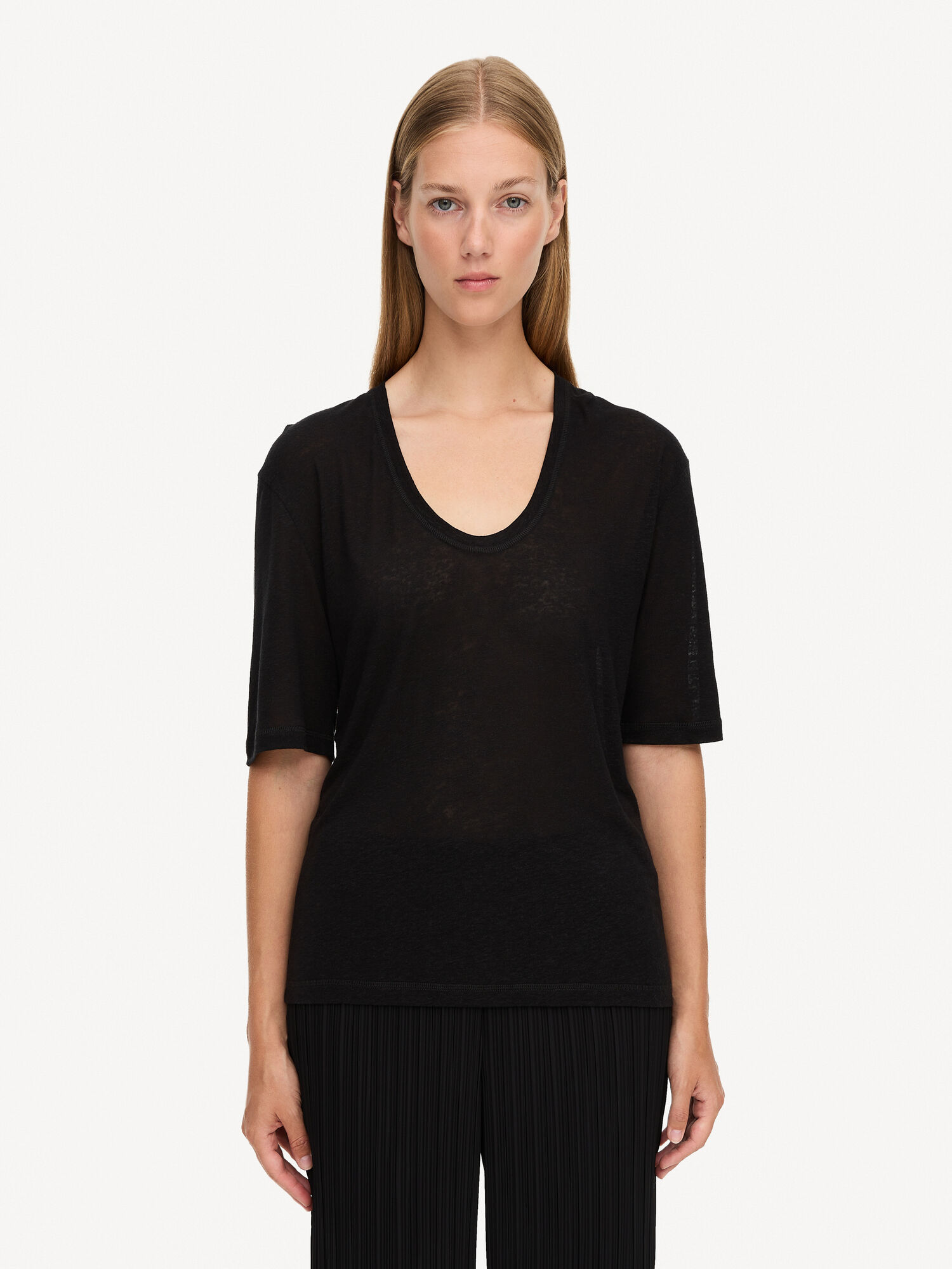 By Malene Birger Amaringa T-shirt Topjes Zwart | BE_BB54904