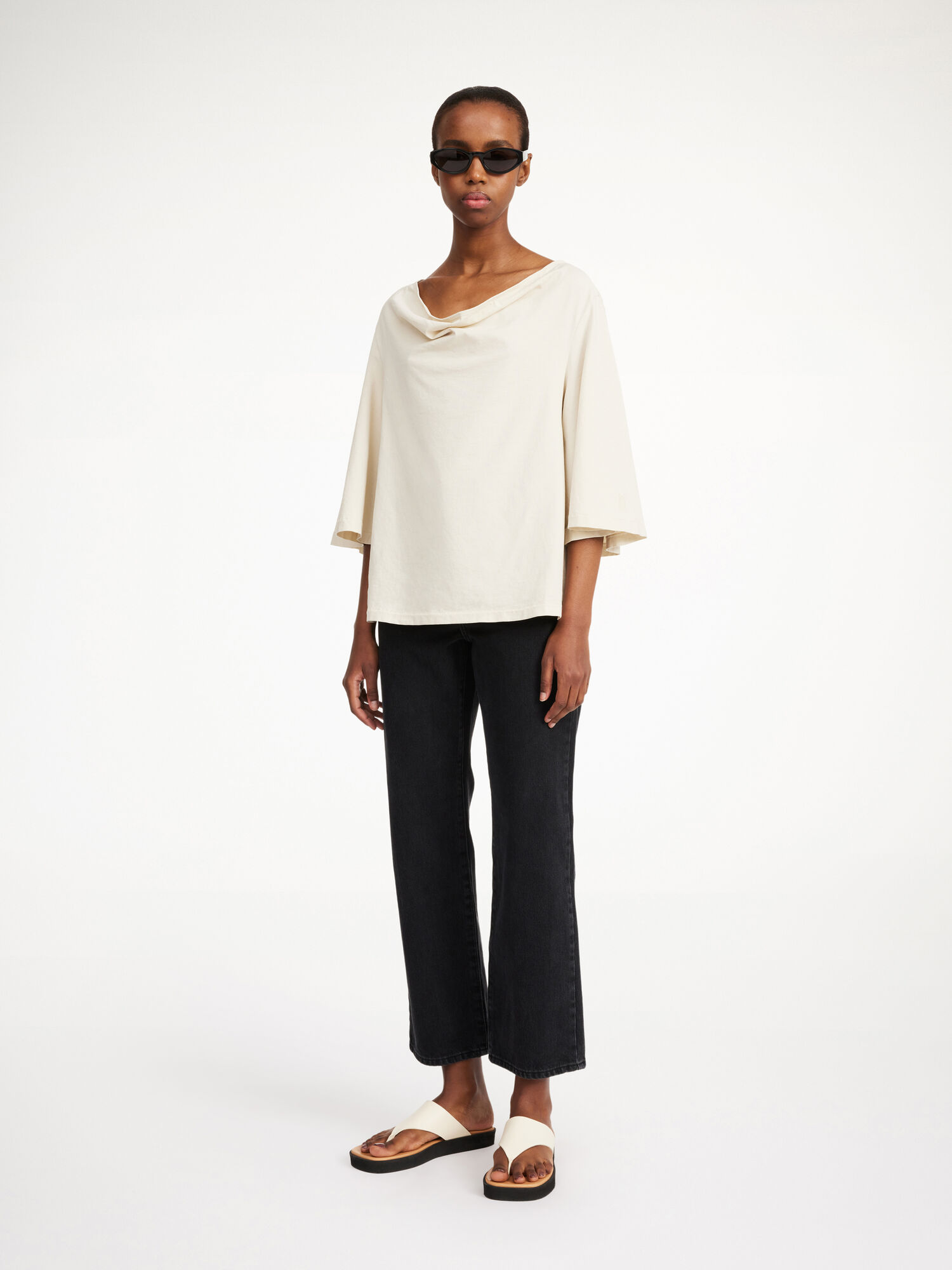 By Malene Birger Bryar Organic Cotton T-shirt Topjes Oyster Gray | BE_BB43337