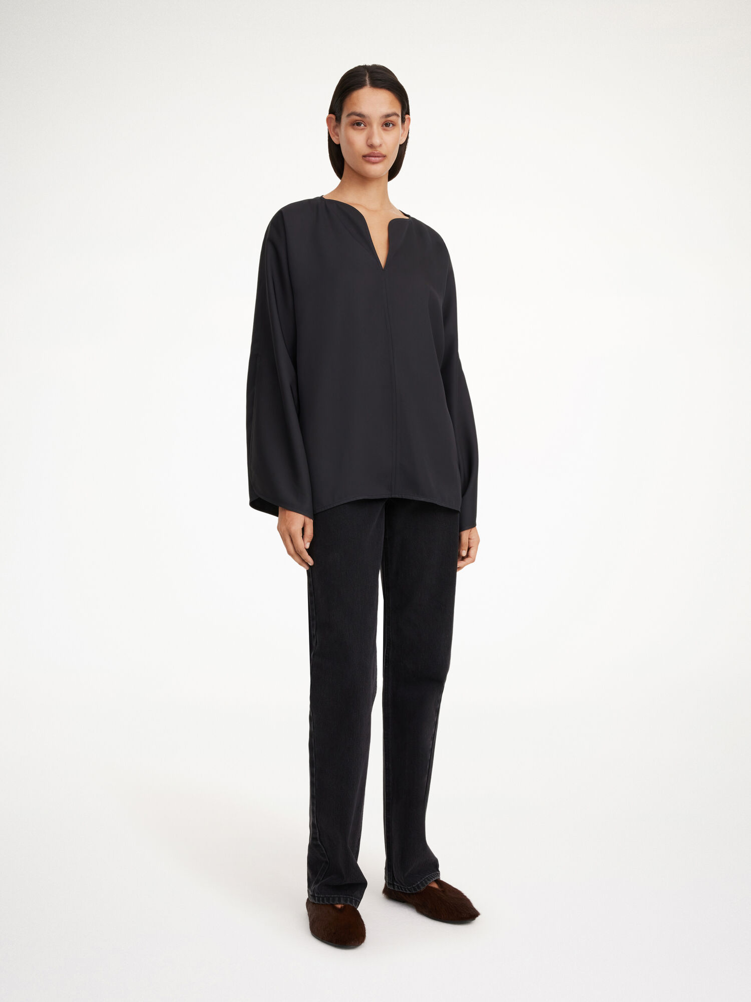 By Malene Birger Calias Tunic-style Blouse Overhemd Zwart | BE_BB41396