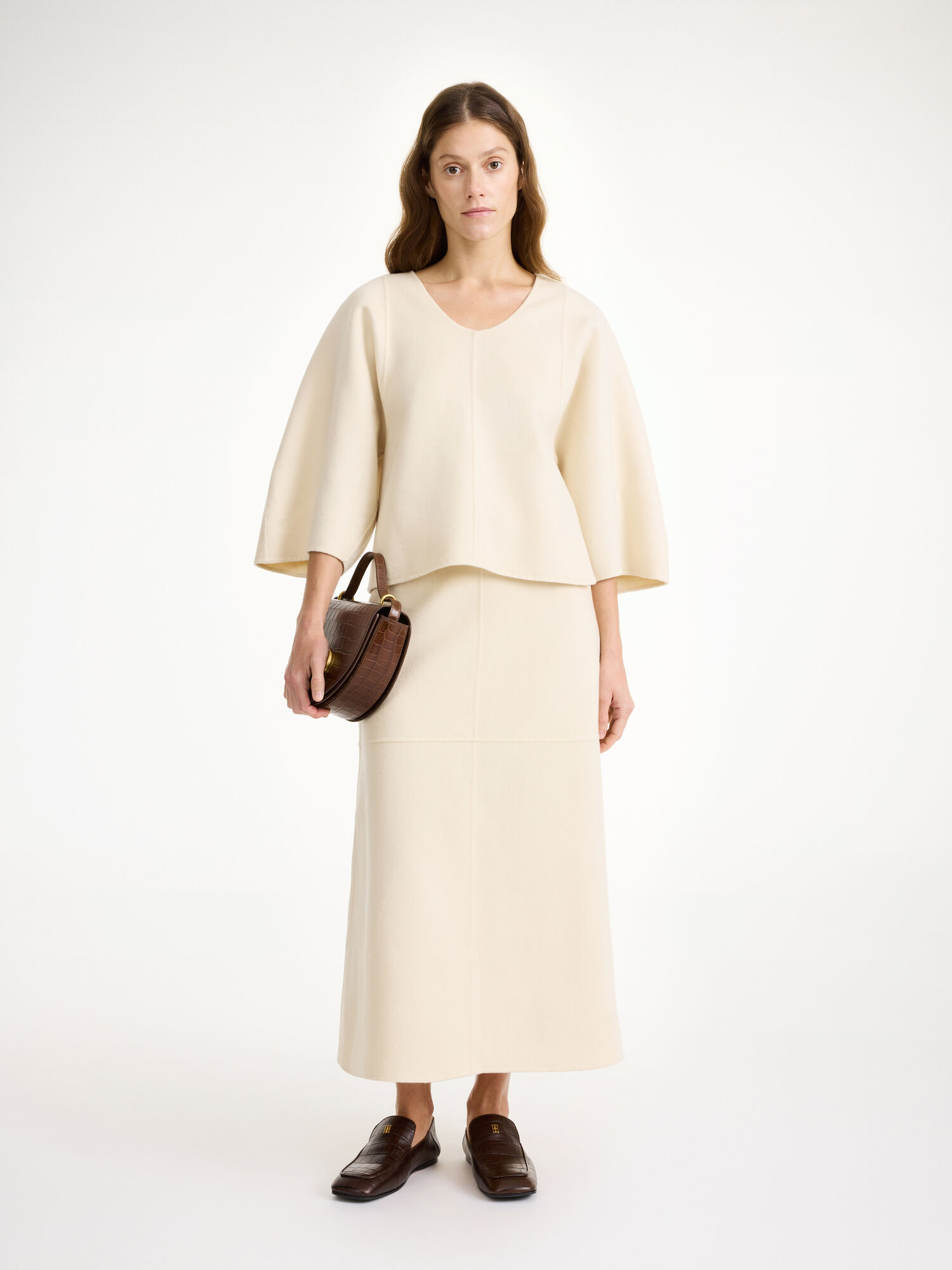 By Malene Birger Calya Wool Blouse Overhemd Pearl | BE_BB85564