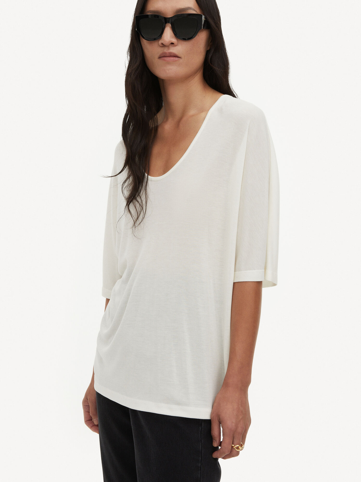 By Malene Birger Cevina Oversized T-shirt Topjes Wit | BE_BB97121