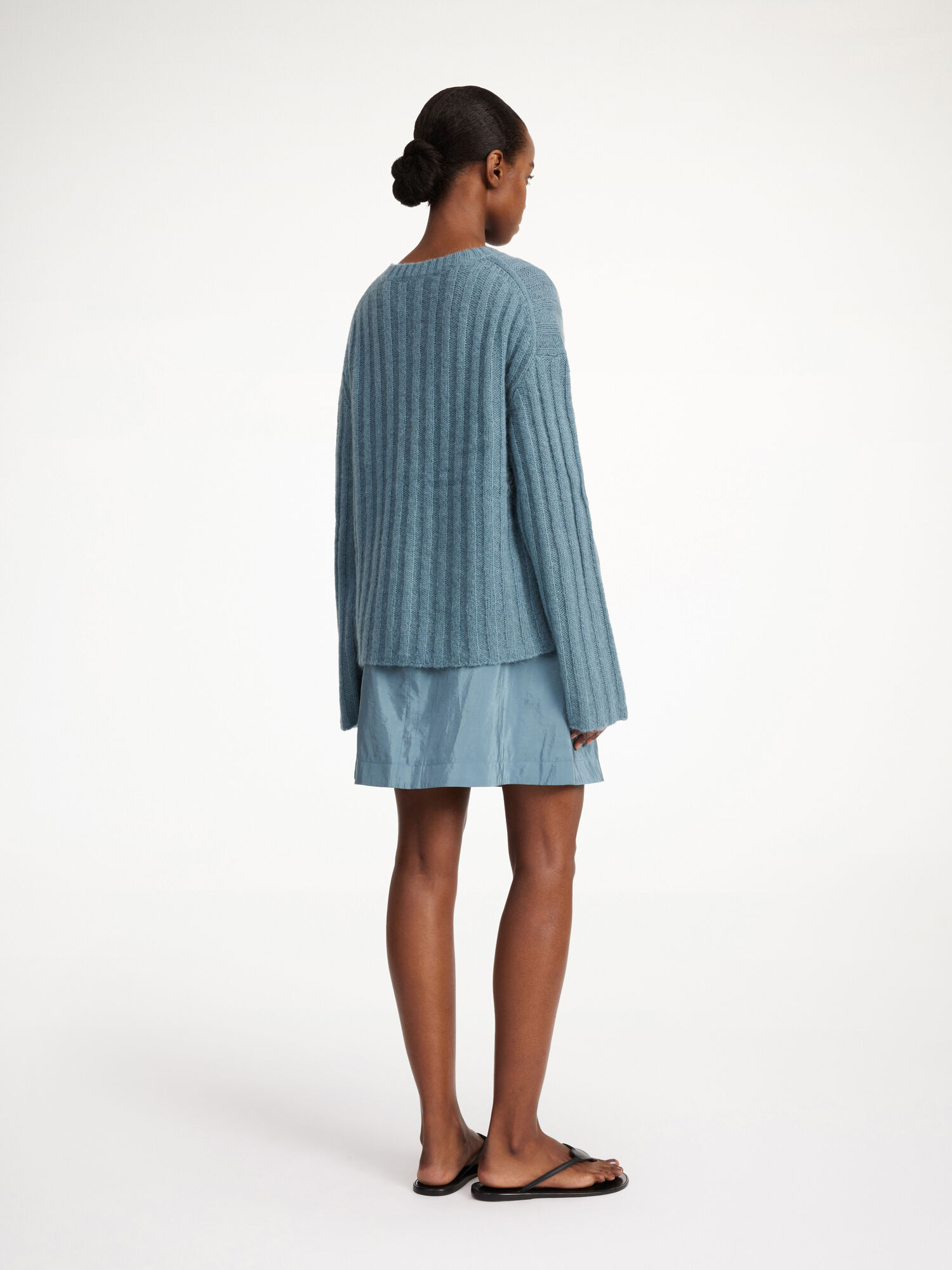 By Malene Birger Cierra Ribbed Sweater Gebreide Kleding Cool Water | BE_BB66978