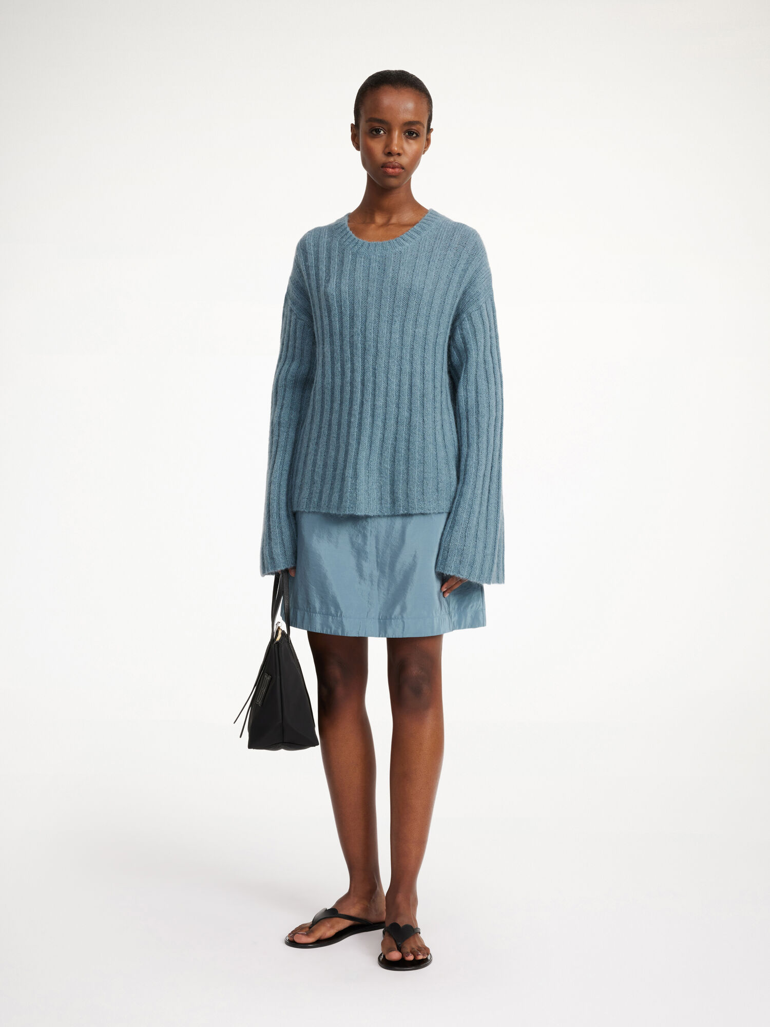 By Malene Birger Cierra Ribbed Sweater Gebreide Kleding Cool Water | BE_BB66978