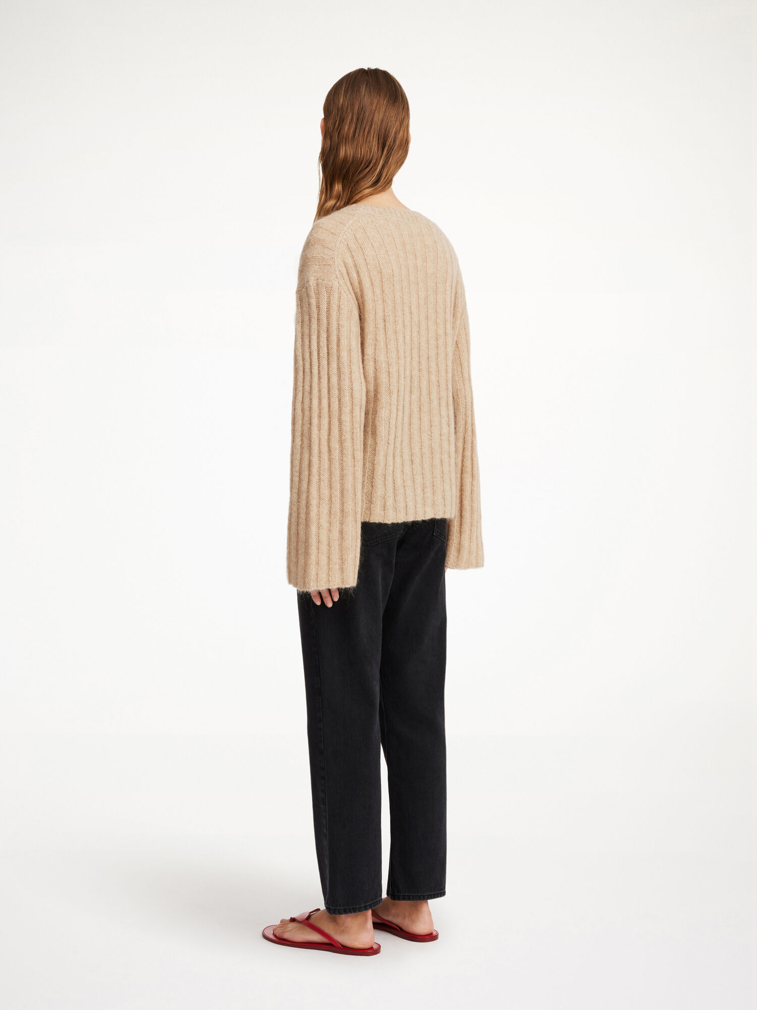 By Malene Birger Cierra Ribbed Sweater Gebreide Kleding Beige | BE_BB55066