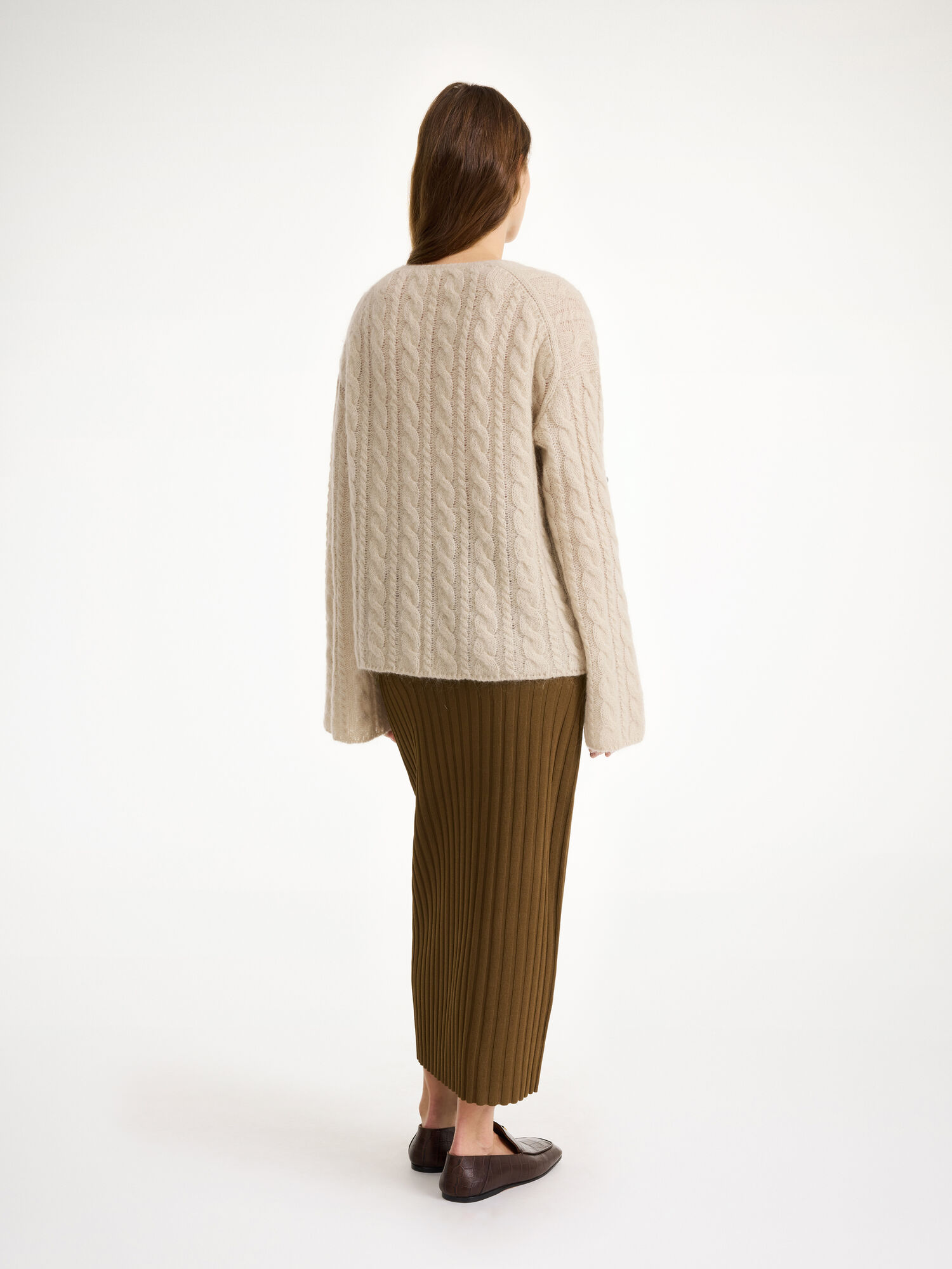 By Malene Birger Cimone Cable-knit Sweater Gebreide Kleding Oyster Gray | BE_BB69796