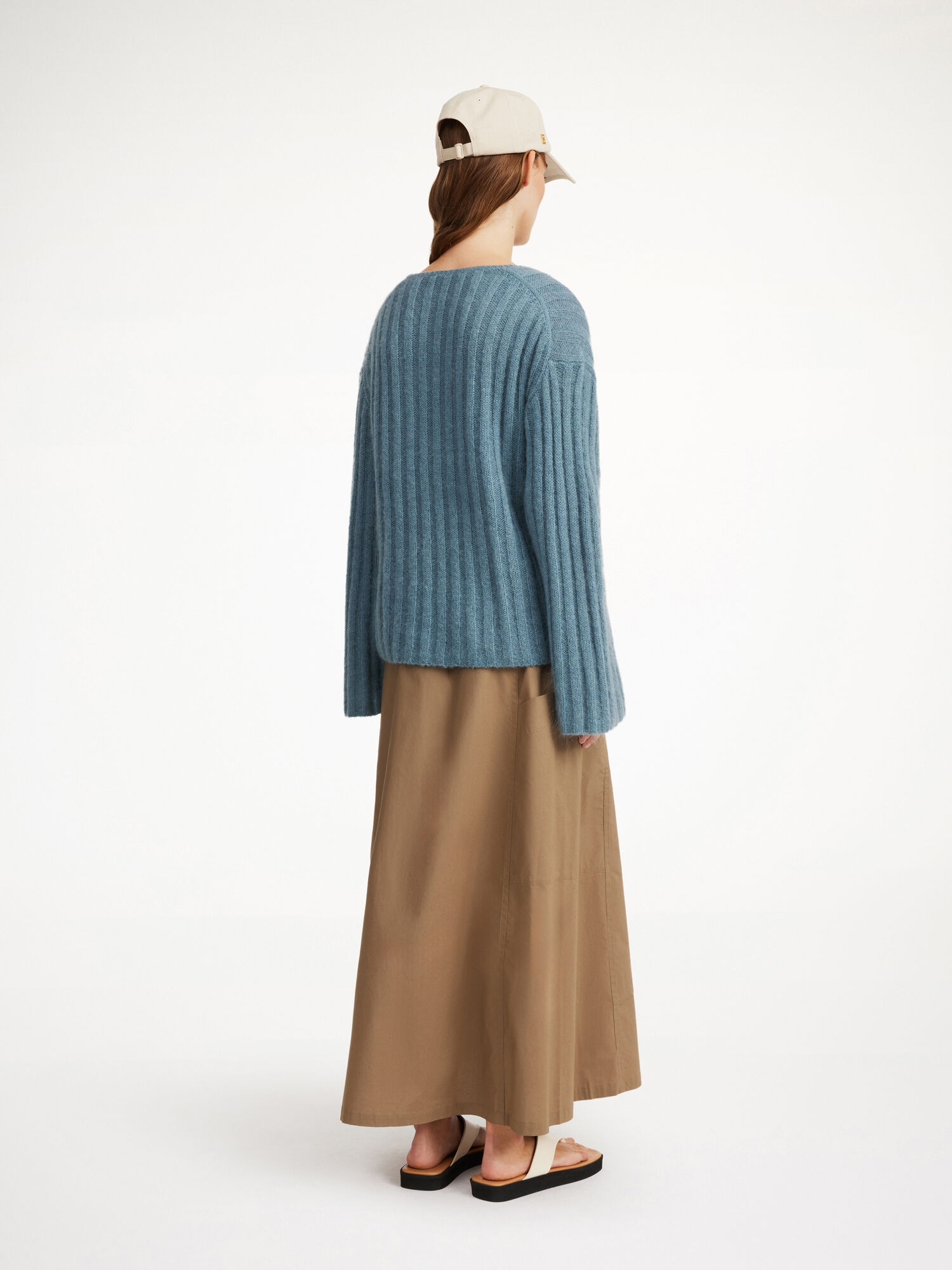 By Malene Birger Cimone Ribbed Sweater Gebreide Kleding Cool Water | BE_BB16086