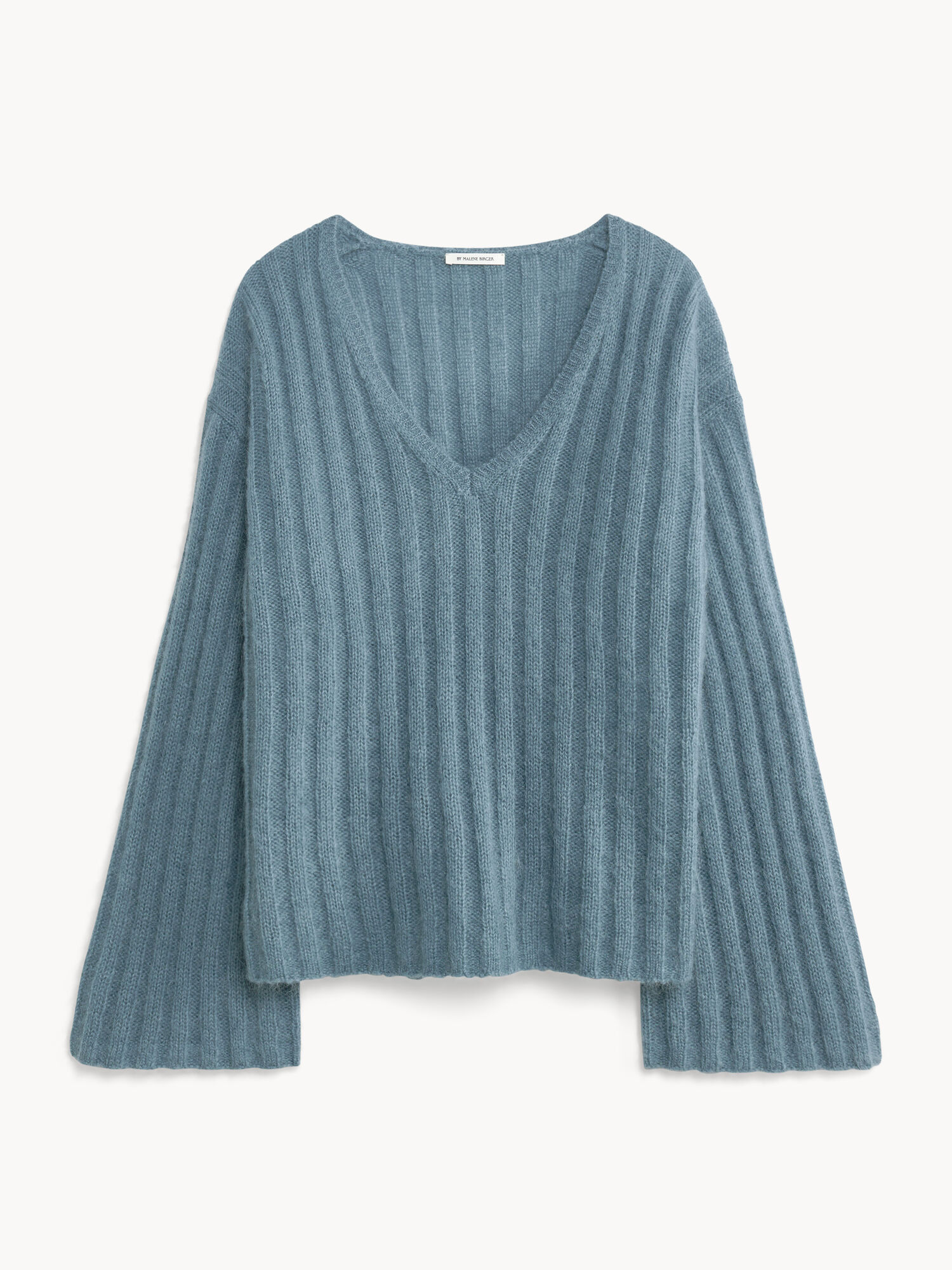 By Malene Birger Cimone Ribbed Sweater Gebreide Kleding Cool Water | BE_BB16086