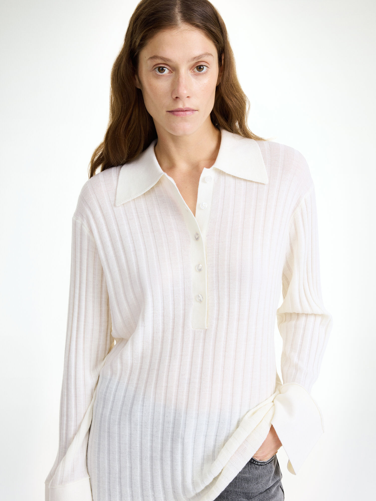 By Malene Birger Delphine Merino Wool Sweater Gebreide Kleding Wit | BE_BB33885