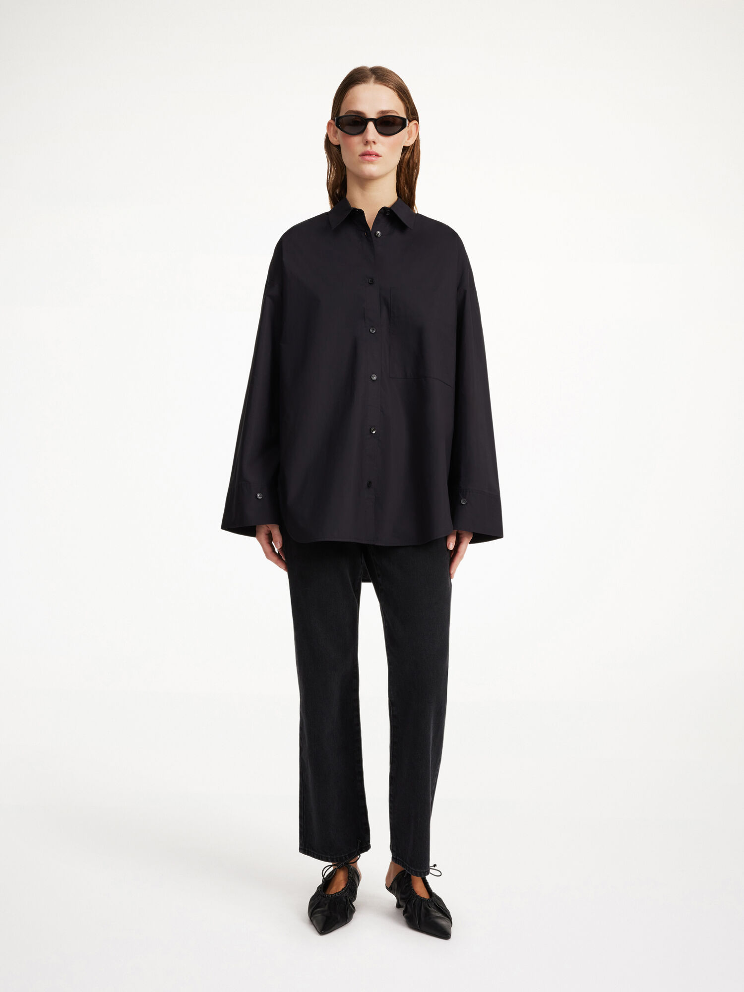 By Malene Birger Derris Organic Cotton Overhemd Zwart | BE_BB85772