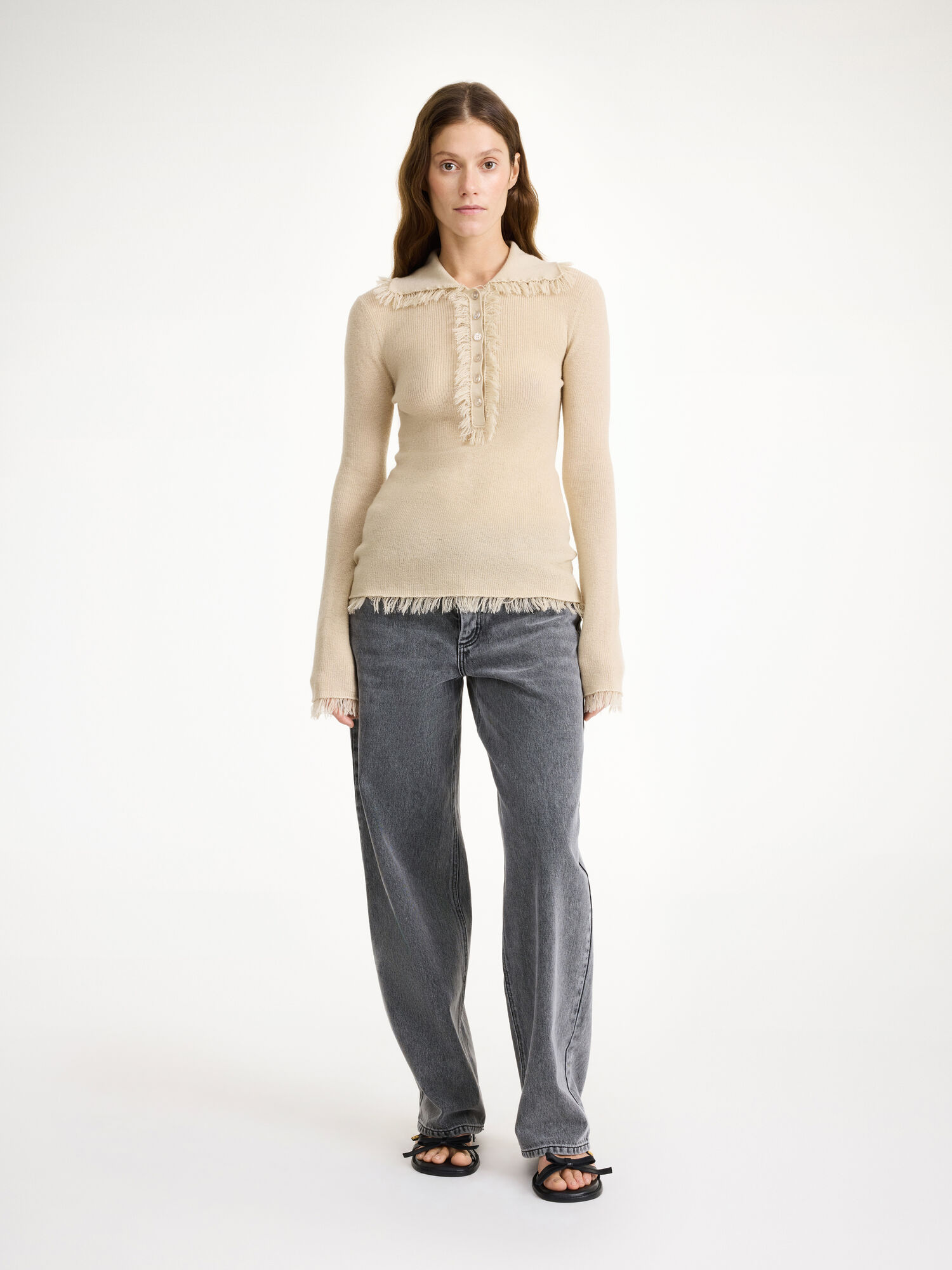 By Malene Birger Dreele Wool-blend Sweater Gebreide Kleding Oyster Gray | BE_BB55185