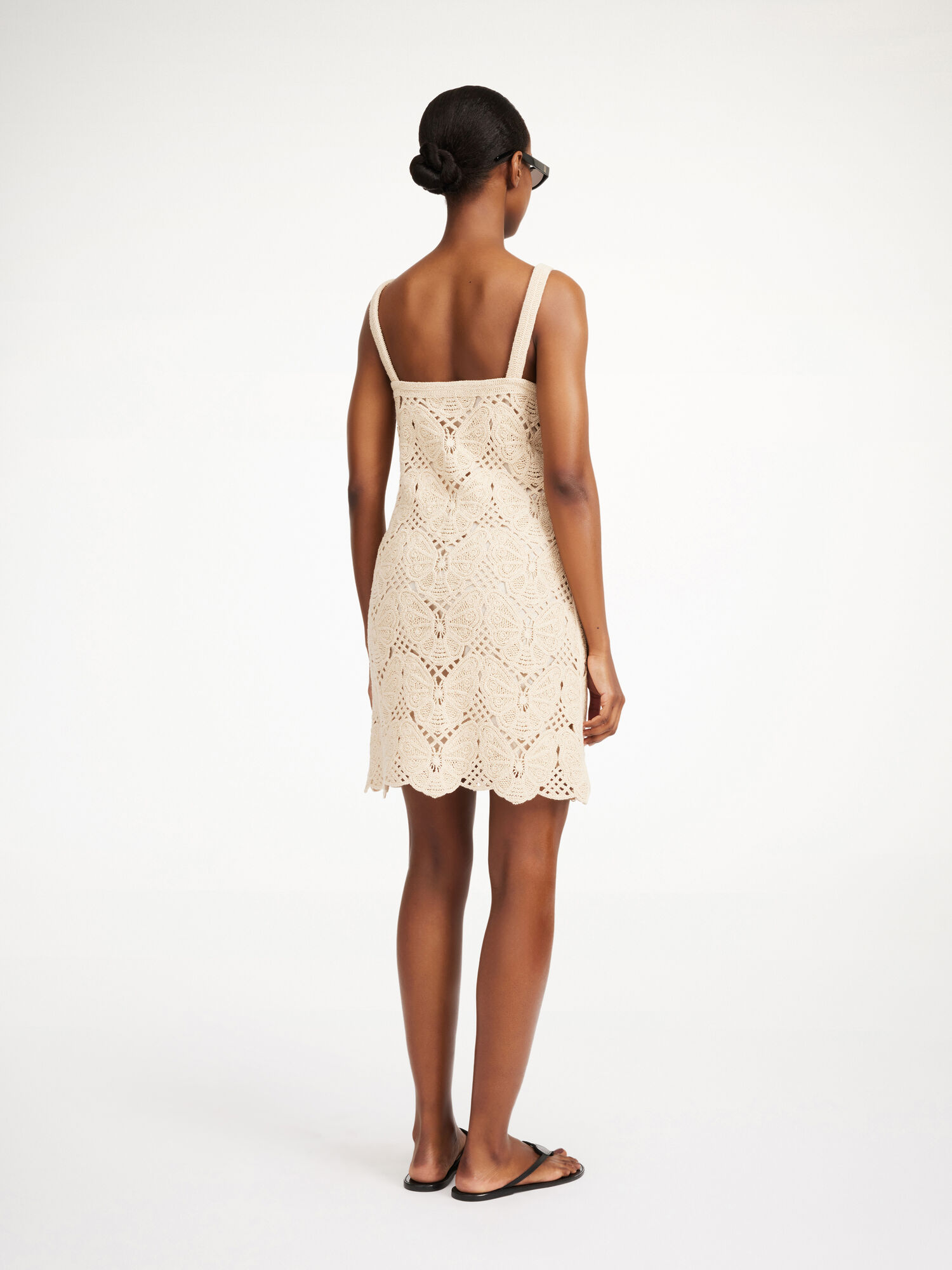 By Malene Birger Falla Crochet Mini Dress Gebreide Kleding Oyster Gray | BE_BB11536