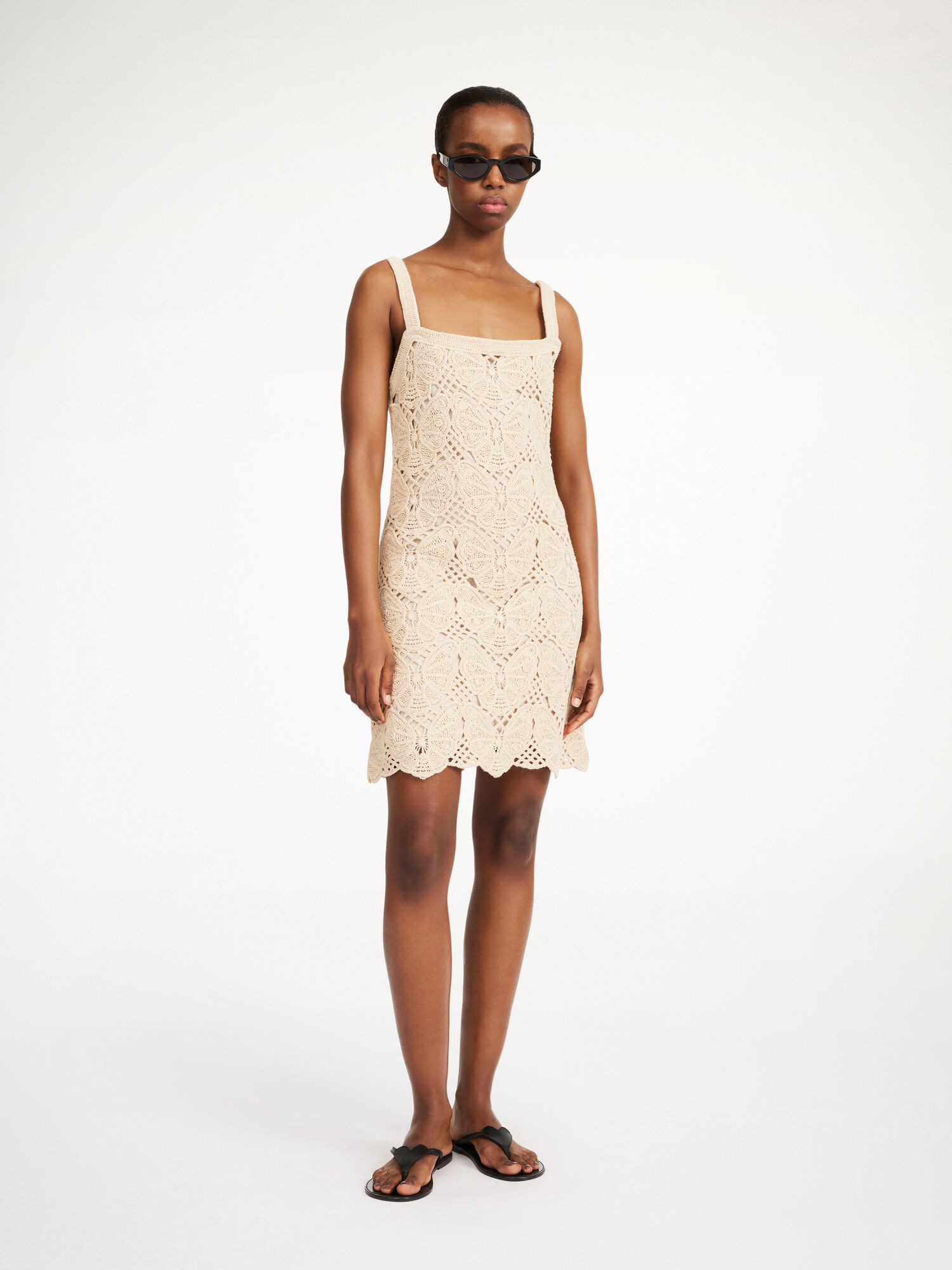 By Malene Birger Falla Crochet Mini Dress Gebreide Kleding Oyster Gray | BE_BB11536