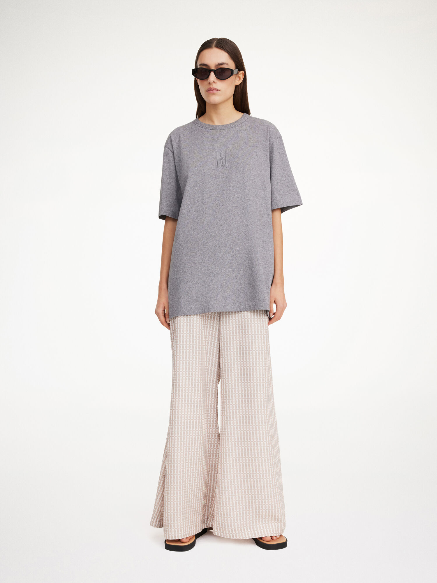 By Malene Birger Fayeh Organic Cotton T-shirt Topjes Grijs | BE_BB68932