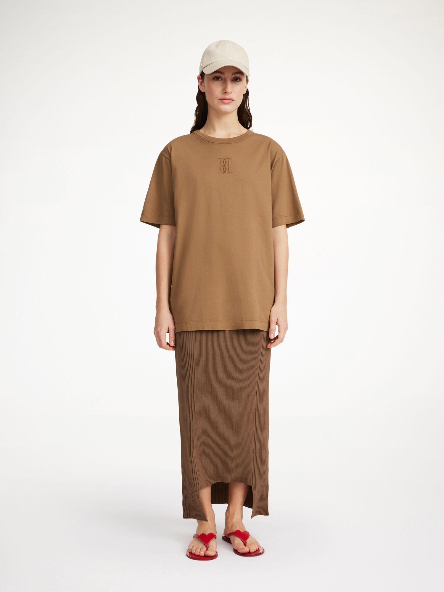 By Malene Birger Fayeh Organic Cotton T-shirt Topjes Shitake | BE_BB37775