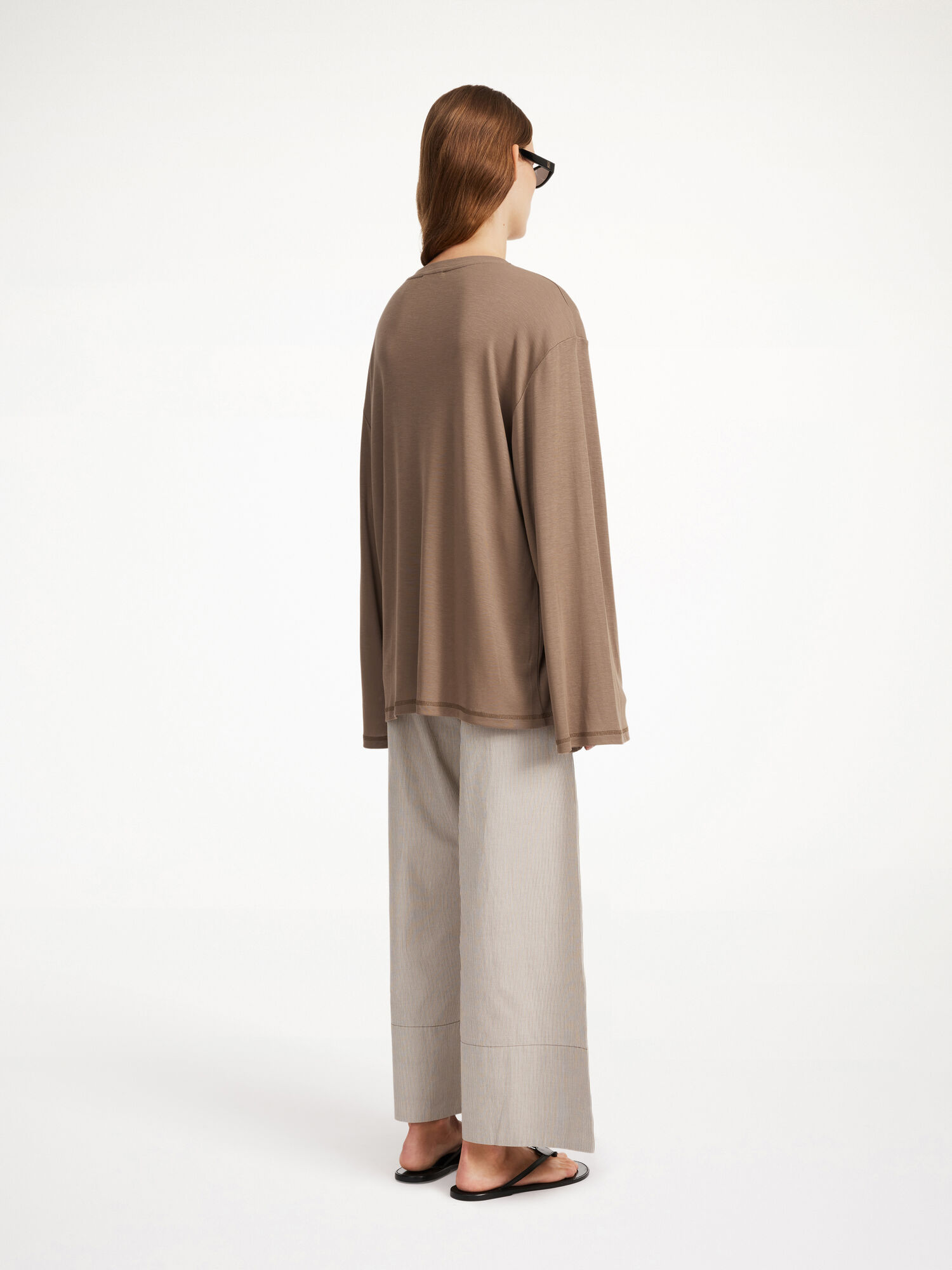 By Malene Birger Fayeh Oversized Longsleeve Topjes Shitake | BE_BB66873