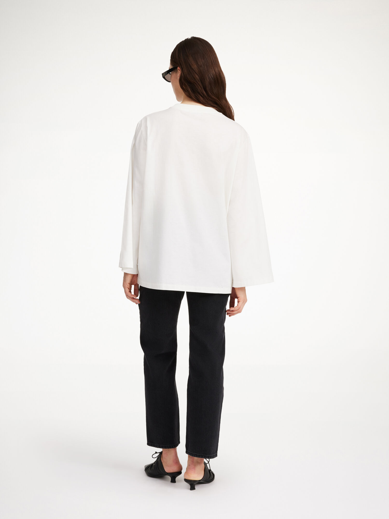 By Malene Birger Fayeh Oversized Longsleeve Topjes Wit | BE_BB62099