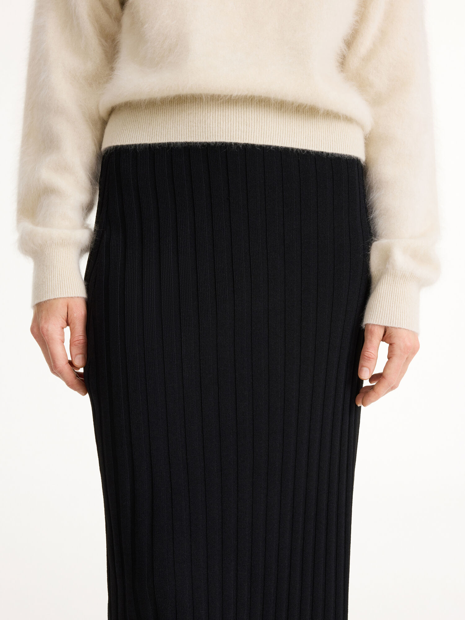 By Malene Birger Fiemme Midi Skirt Gebreide Kleding Zwart | BE_BB83414