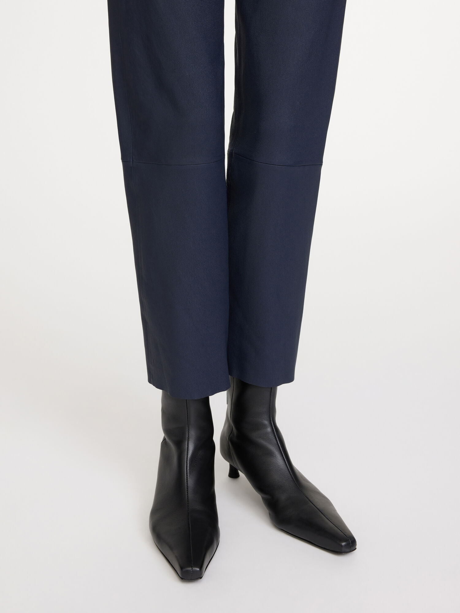 By Malene Birger Florentina Leather Broek Donkerblauw | BE_BB72381