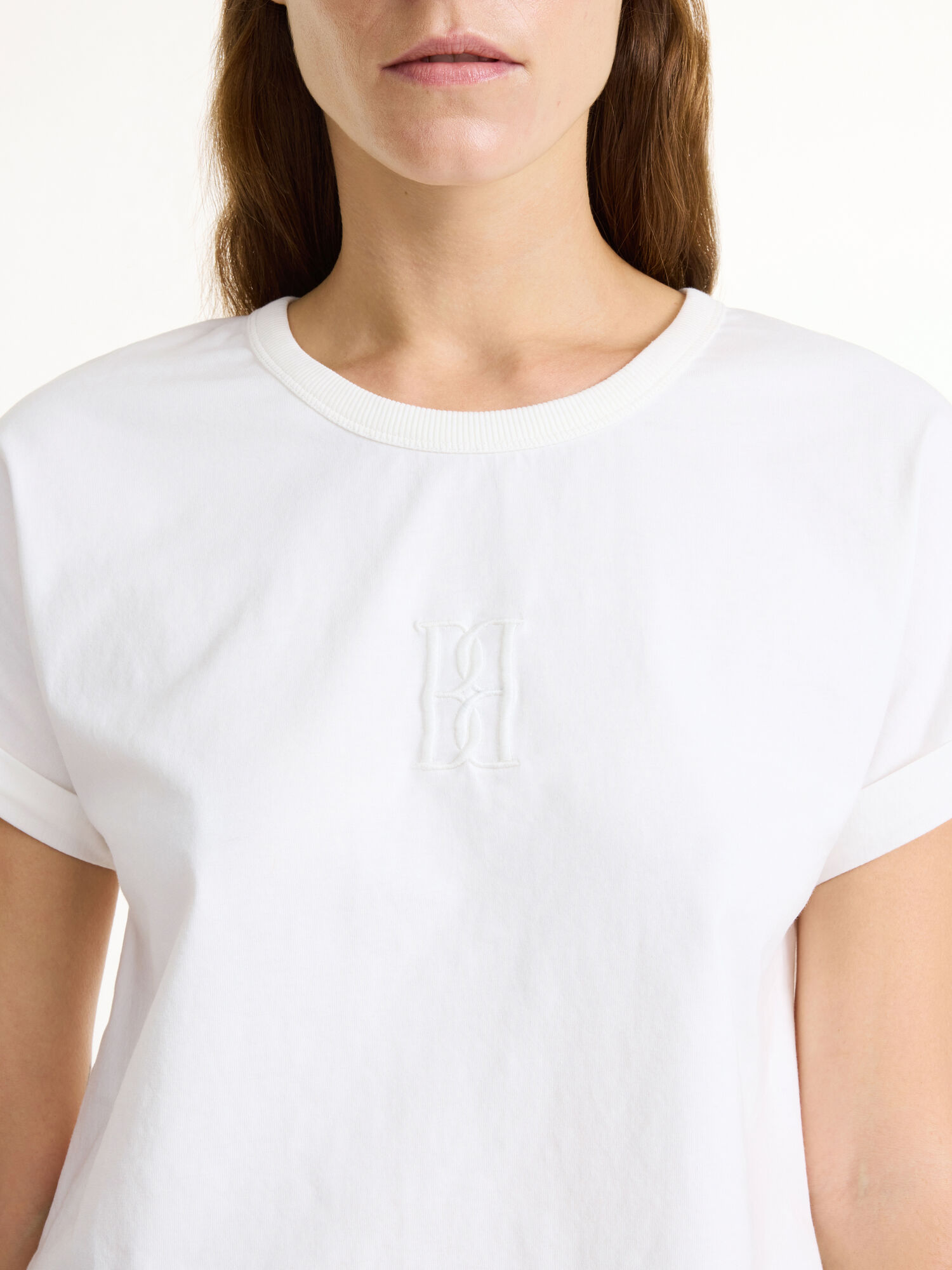 By Malene Birger Hedalia Organic Cotton T-shirt Topjes Wit | BE_BB31030