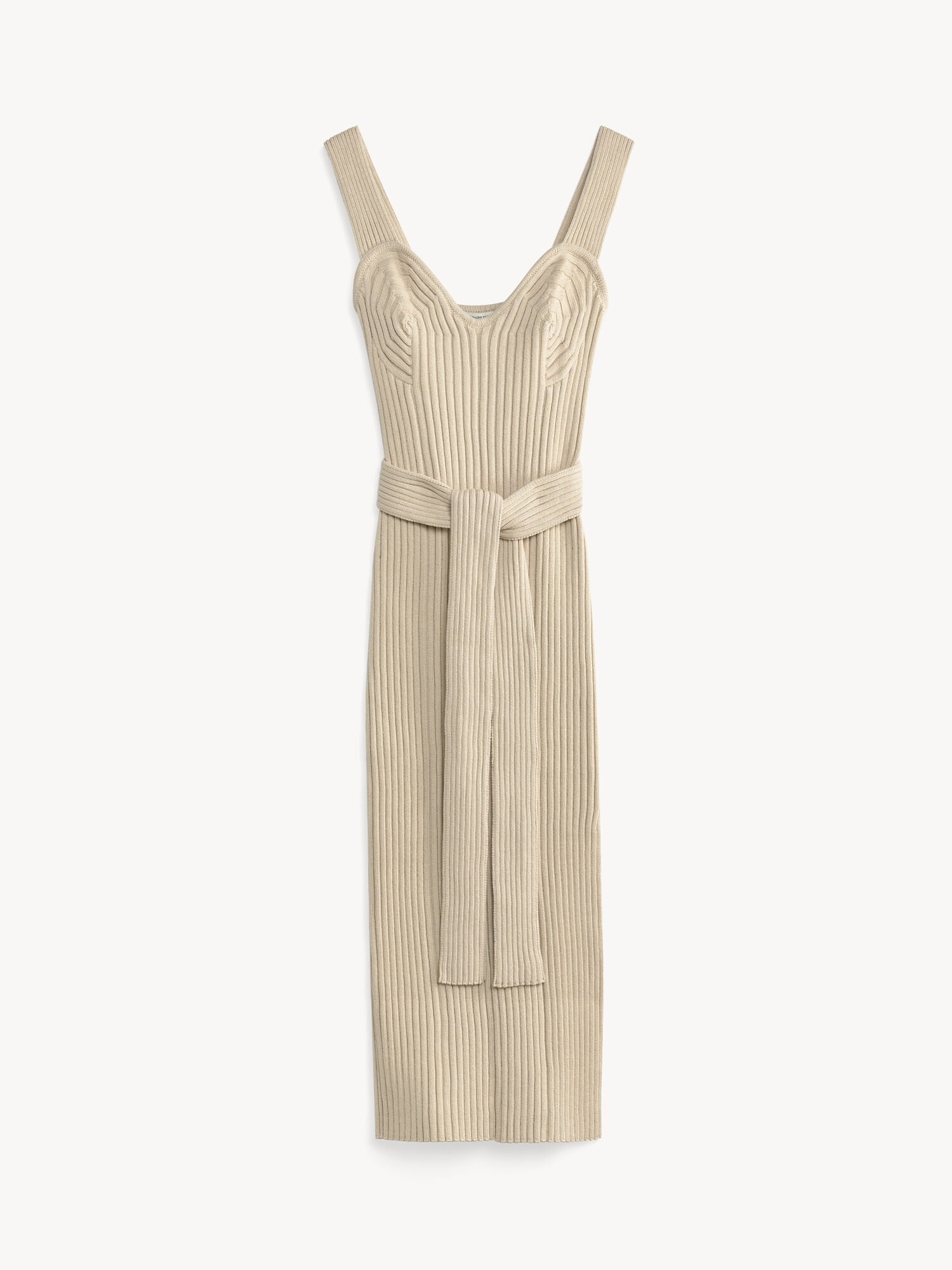 By Malene Birger Honeya Ribbed Maxi Dress Gebreide Kleding Oyster Gray | BE_BB93265