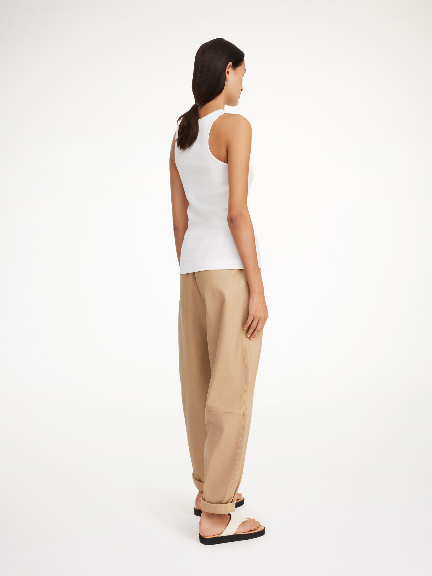 By Malene Birger Joanni Leather Broek Beige | BE_BB91311