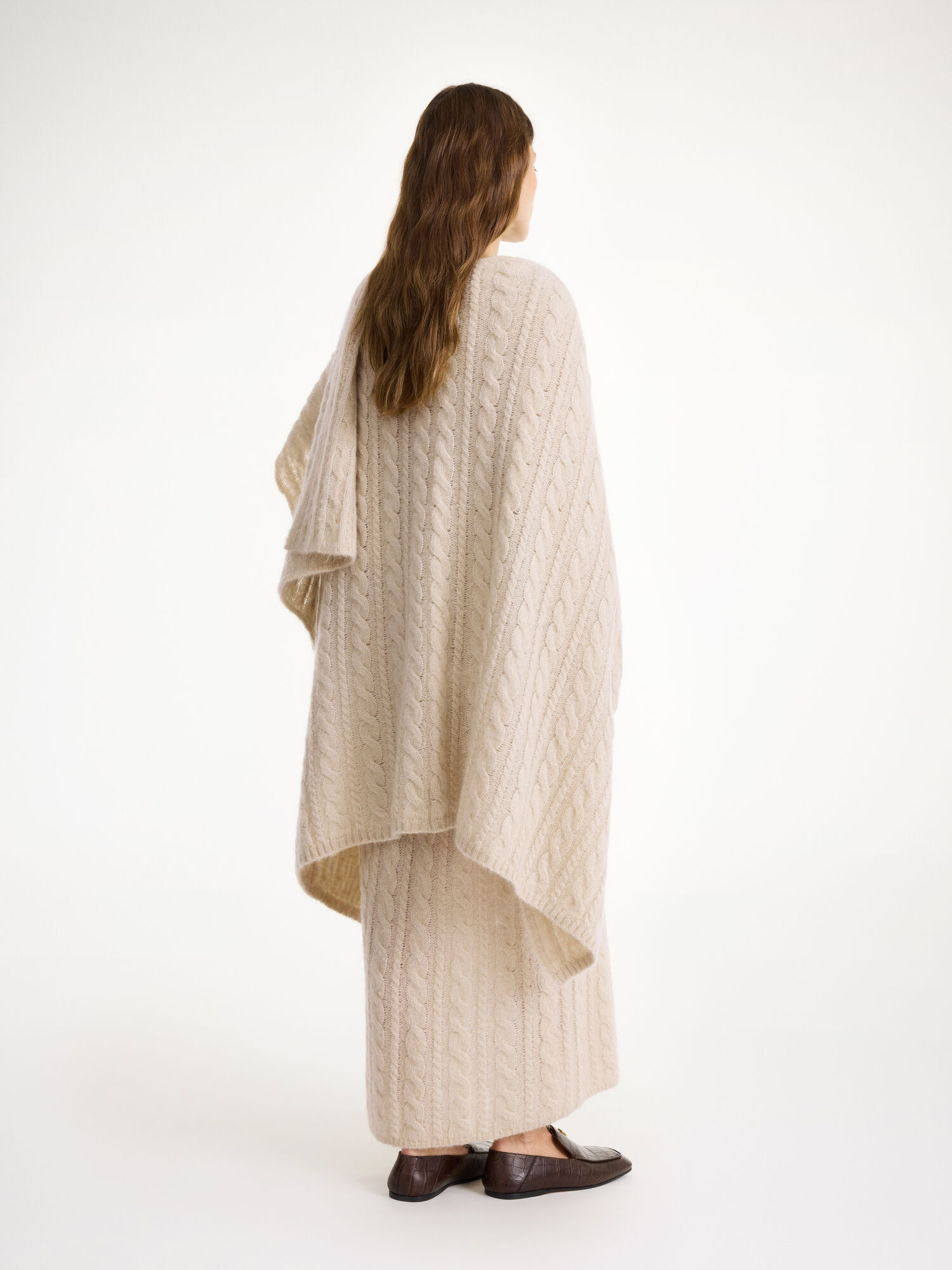 By Malene Birger Kassillas Wool-blend Poncho Gebreide Kleding Oyster Gray | BE_BB27065