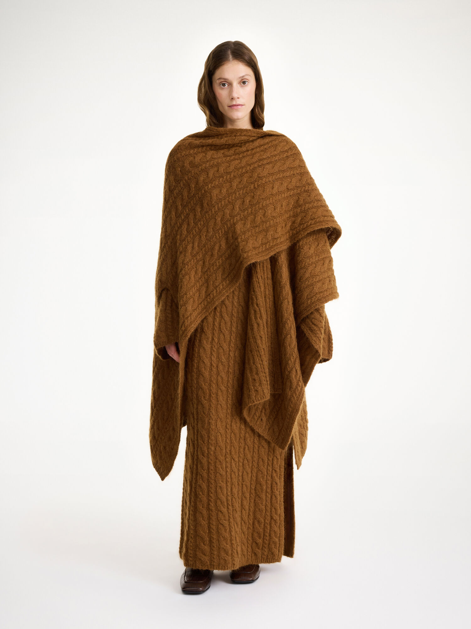 By Malene Birger Kassillas Wool-blend Poncho Gebreide Kleding Bison | BE_BB15363